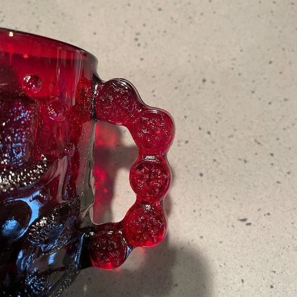 2 vintage Arcoroc Red Ruby Snowman glass mugs - Picture 4 of 7